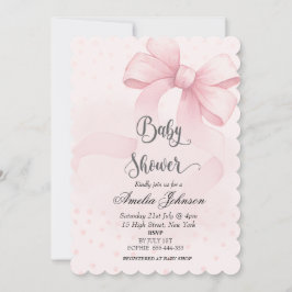 Convite Chá de fraldas rosa Blush e Arco Coquette