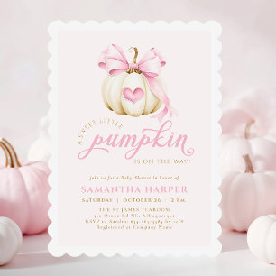 Convite Chá de fraldas Rosa Coquette Pumpkin