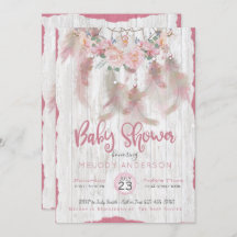 CHÁ DE FRALDAS Rosa de Sonho Floral Tribal BOHO