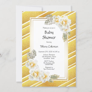 Convite Chá de fraldas Rosa Dourado