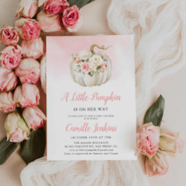 Convite Chá de fraldas Rosa Elegante