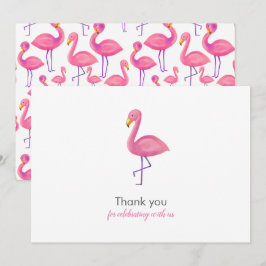 Convite Chá de fraldas Rosa Flamingo Moderno Obrigado