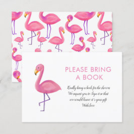 Convite Chá de fraldas Rosa Flamingo Moderno Traga Um Livr