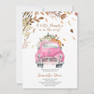 Convite Chá de fraldas Rosa Pumpkin Truck Girl