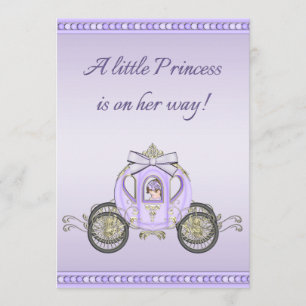 Convite Chá de fraldas roxo da princesa Treinamento Menin