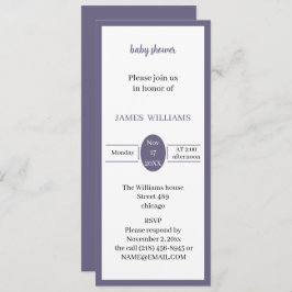 Convite Chá de fraldas Roxo Personalizado