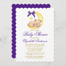 Convite Chá de fraldas Roxo Roxo