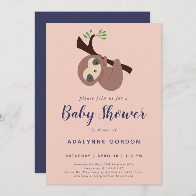 Convite Chá de fraldas roxo, roxo, roxo, branco, (Frente/Verso)