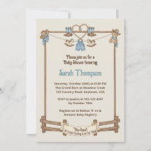 Chá de fraldas Russo Cowboy Clothesline Boy