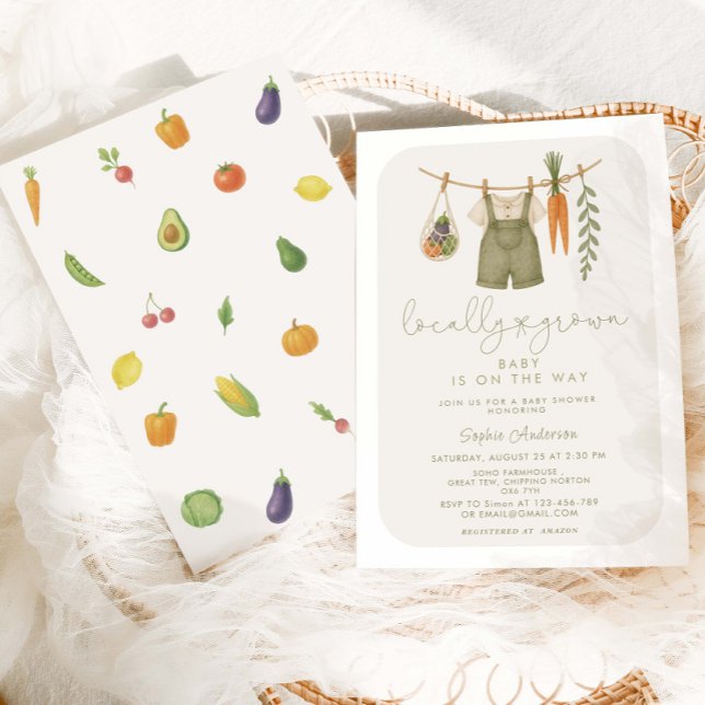 Convite Chá de fraldas Russo Cultivado Localmente (Criador carregado)