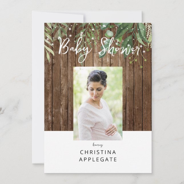 Convite Chá de fraldas Russo da Foto da Mãe (Frente)