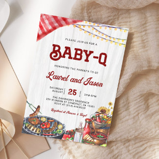 Convite Chá de fraldas Russo de Casais do CHURRASCO BabyQ