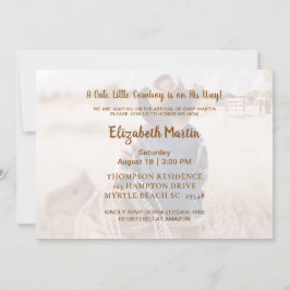 Convite Chá de fraldas Russo de Cowboy Ocidental