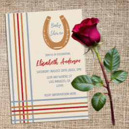 Convite Chá de fraldas russo de ferradura ocidental