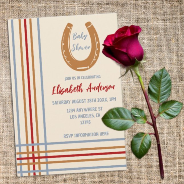 Convite Chá de fraldas russo de ferradura ocidental (Criador carregado)