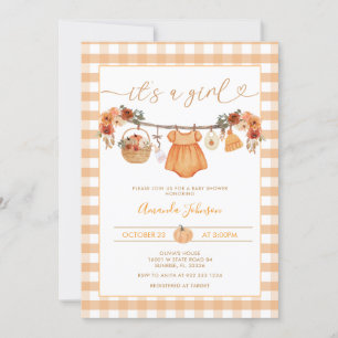 Convite Chá de fraldas Russo De Pumpkin De Vestuário