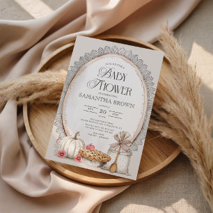 Convite Chá de fraldas Russo de Queda Elegante