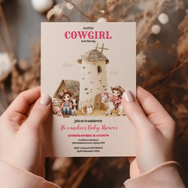 Convite Chá de fraldas Russo de Rodeo Ocidental (Criador carregado)