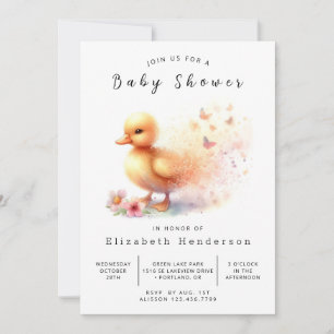 Convite Chá de fraldas Rustic Custom Duck