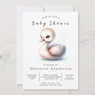Convite Chá de fraldas Rustic Custom Swan