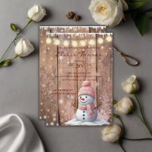Chá de fraldas Rustic Modern Elegante Snowman