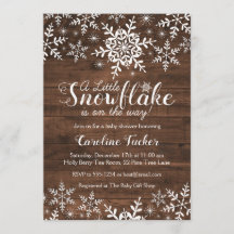 Chá de fraldas Rustic Winter Snowflakes