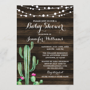 Convite Chá de fraldas rústico da madeira do celeiro do