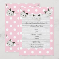 Chá de fraldas Rústico de Gata Rosa-Rosa-Rosa Boli