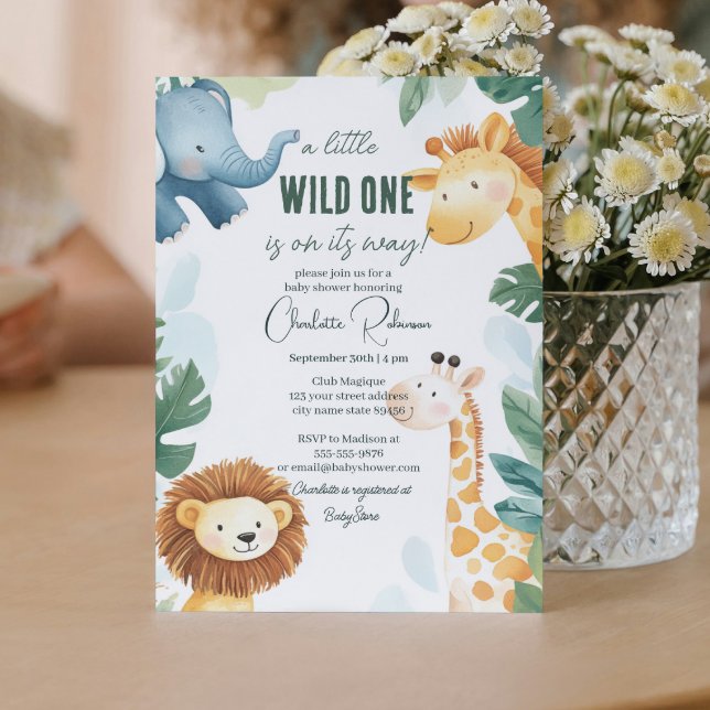 Convite Chá de fraldas Safari (Criador carregado)