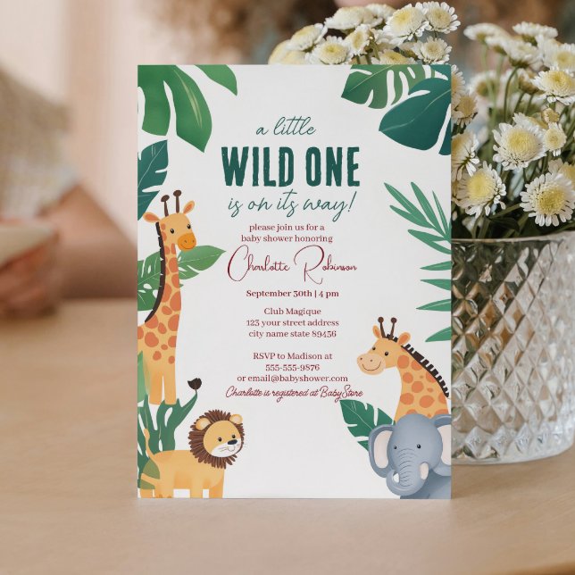 Convite Chá de fraldas Safari (Criador carregado)