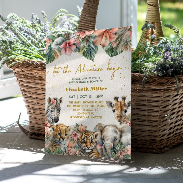 Convite Chá de fraldas Safari Adventure (Criador carregado)