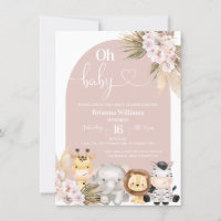 Chá de fraldas Safari do Arco Floral Blush Boho