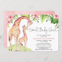 Chá de fraldas safari girafa fofo da menina doce