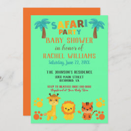 Convite Chá de fraldas Safari Neutro de Gênero