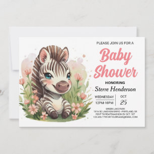Convite Chá de fraldas Safari Zebra Whimsso Encantado