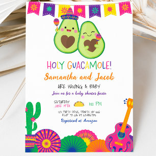 Convite Chá de fraldas Santa Guacamole