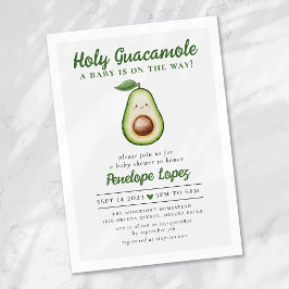 Convite Chá de fraldas Santo Guacamole Cute Avocado
