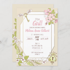 Convite Chá de fraldas Secreto Garden Girl