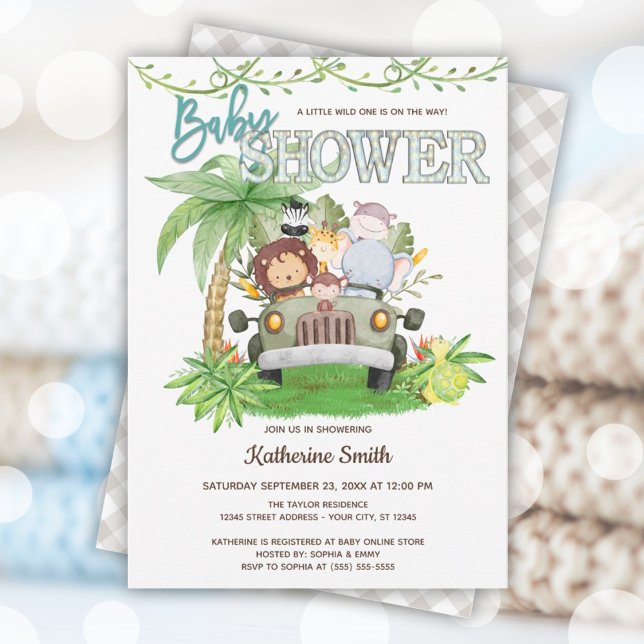 Convite Chá de fraldas Selvagem (Wild One Baby Shower Invitation)
