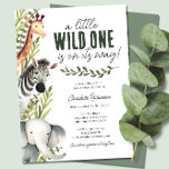 Convite Chá de fraldas Selvagem de Animais Safari<br><div class="desc">Bem-vindos ao lado selvagem com o nosso Convite para Chás de fraldas de Safari Selvagem de Animais Safari! Se você está planejando um chá de fraldas com tema safari para um garotinho, este convite é perfeito para você. Apresentando ilustrações lúdicas de animais safari como um adorável elefante, zebra e girafa,...</div>