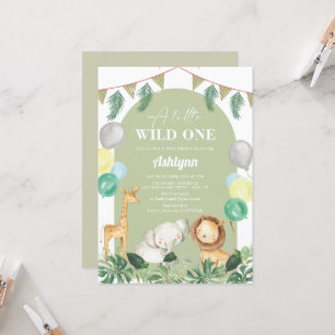 Convite Chá de fraldas Selvagem Selvagem Safari