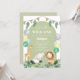 Convite Chá de fraldas Selvagem Selvagem Safari