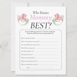 Convite Chá de fraldas Sereia Mamãe Bebê Sob O Mar