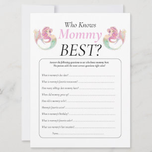 Convite Chá de fraldas Sereia Mamãe Bebê Sob O Mar