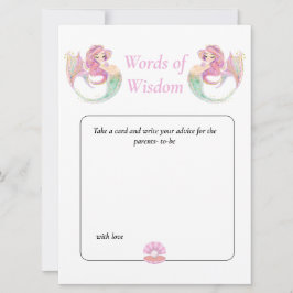 Convite Chá de fraldas Sereia Sabedoria. Rosa sob o mar