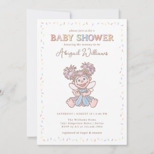 Convite Chá de fraldas Sesame Street Abby Cadabby Confetti