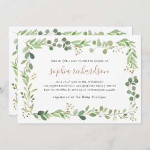 Convite Chá de fraldas simples das hortaliças