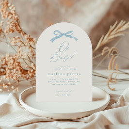 Convite Chá de fraldas Simples de Arcos Azul