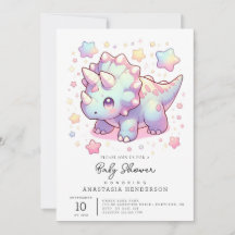 Chá de fraldas Simples de Dinossauro Whimsical