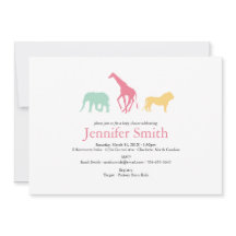 Chá de fraldas Simples Safari Animal Silhouette Gi